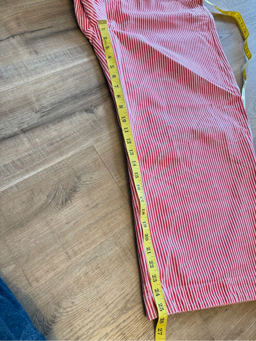 Sonderhaus Daphne Barrel Leg Red Striped Pants Artsy Scandi 100% Cotton XL - Picture 9 of 13